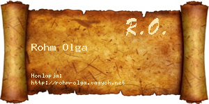 Rohm Olga névjegykártya
